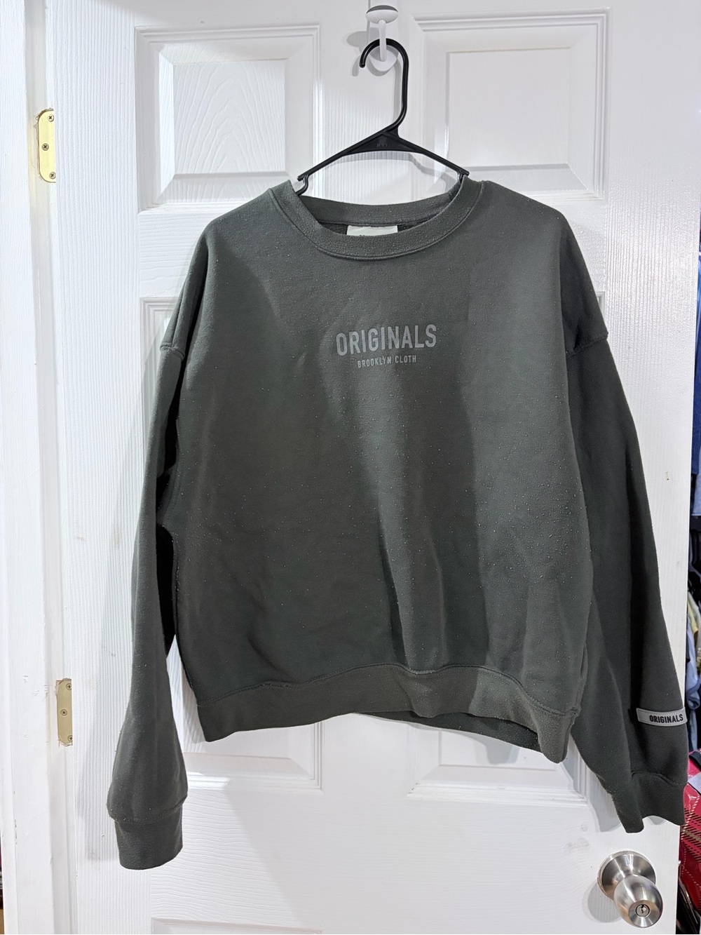 Brooklyn Cloth Originals Black Oversized Crewneck Sweatshirt Size Large
